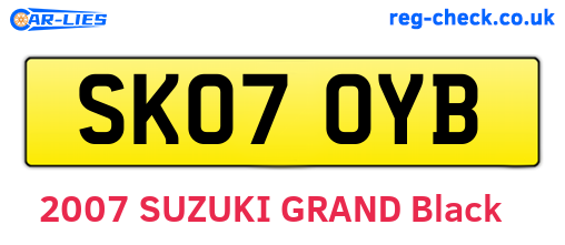 SK07OYB are the vehicle registration plates.