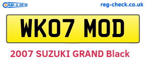 WK07MOD are the vehicle registration plates.
