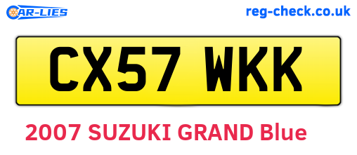 CX57WKK are the vehicle registration plates.