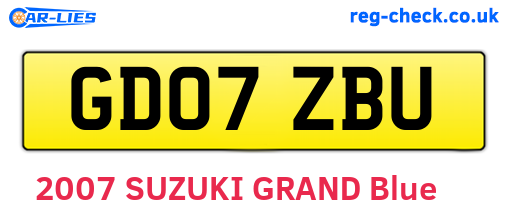 GD07ZBU are the vehicle registration plates.