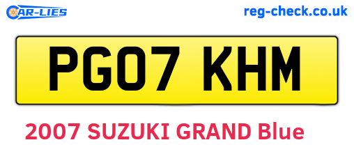 PG07KHM are the vehicle registration plates.
