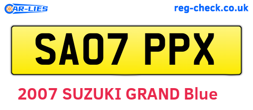 SA07PPX are the vehicle registration plates.
