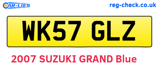 WK57GLZ are the vehicle registration plates.