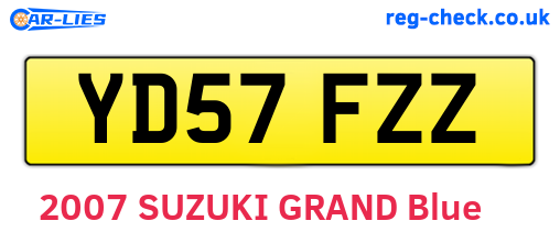 YD57FZZ are the vehicle registration plates.
