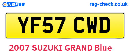 YF57CWD are the vehicle registration plates.