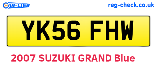 YK56FHW are the vehicle registration plates.