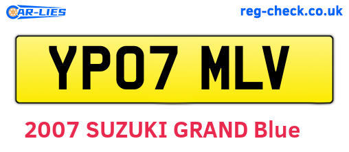 YP07MLV are the vehicle registration plates.