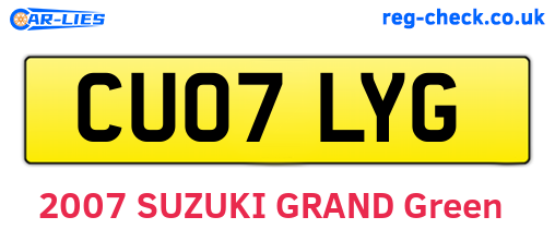 CU07LYG are the vehicle registration plates.