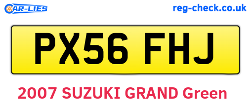 PX56FHJ are the vehicle registration plates.