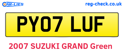 PY07LUF are the vehicle registration plates.