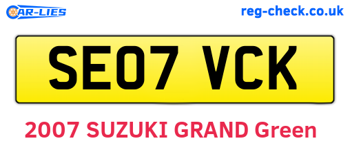 SE07VCK are the vehicle registration plates.