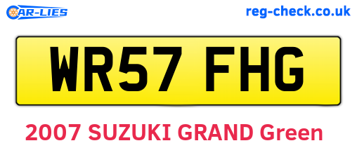 WR57FHG are the vehicle registration plates.