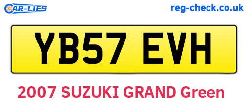YB57EVH are the vehicle registration plates.