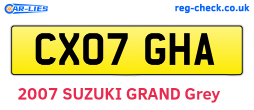 CX07GHA are the vehicle registration plates.