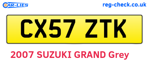 CX57ZTK are the vehicle registration plates.