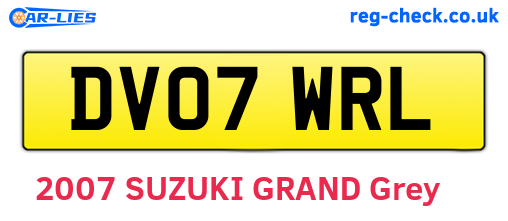 DV07WRL are the vehicle registration plates.