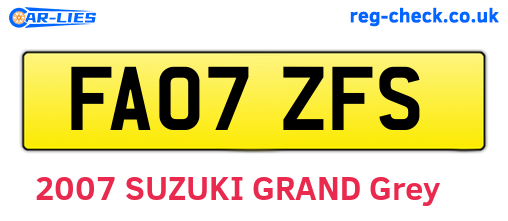 FA07ZFS are the vehicle registration plates.