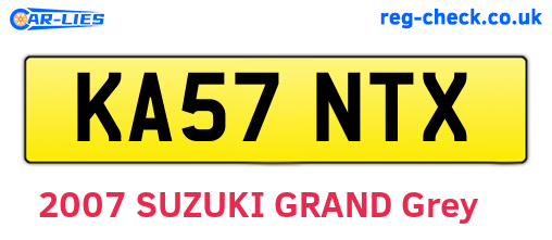 KA57NTX are the vehicle registration plates.