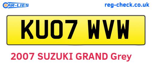 KU07WVW are the vehicle registration plates.