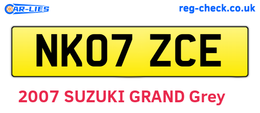 NK07ZCE are the vehicle registration plates.