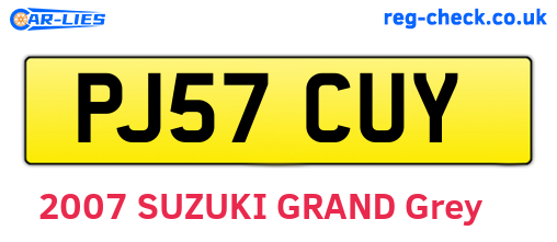 PJ57CUY are the vehicle registration plates.