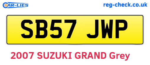 SB57JWP are the vehicle registration plates.