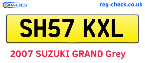 SH57KXL are the vehicle registration plates.