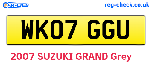 WK07GGU are the vehicle registration plates.