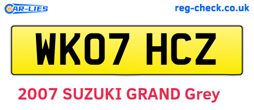 WK07HCZ are the vehicle registration plates.