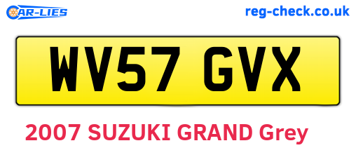WV57GVX are the vehicle registration plates.