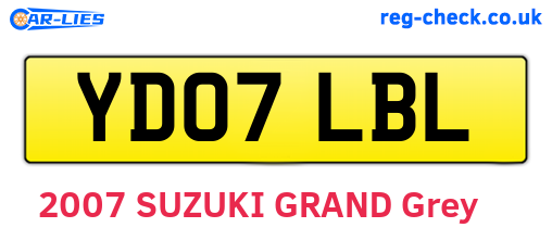 YD07LBL are the vehicle registration plates.