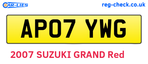 AP07YWG are the vehicle registration plates.