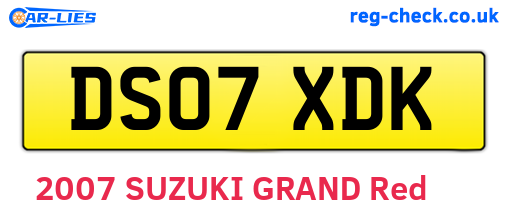 DS07XDK are the vehicle registration plates.