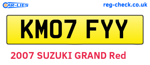 KM07FYY are the vehicle registration plates.