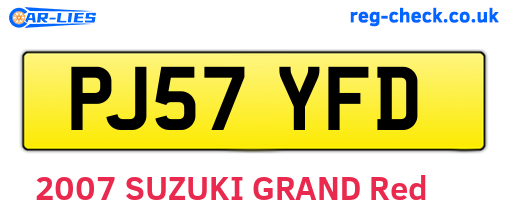 PJ57YFD are the vehicle registration plates.
