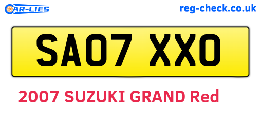 SA07XXO are the vehicle registration plates.