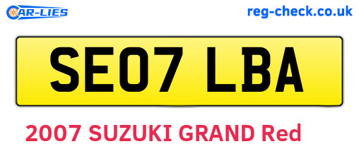 SE07LBA are the vehicle registration plates.