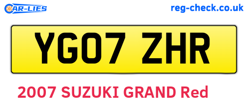 YG07ZHR are the vehicle registration plates.