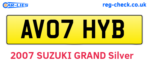 AV07HYB are the vehicle registration plates.