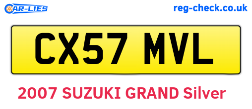 CX57MVL are the vehicle registration plates.