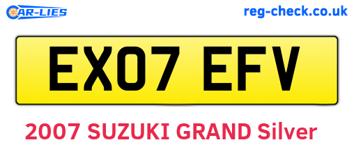 EX07EFV are the vehicle registration plates.