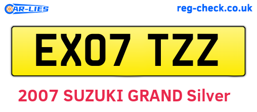 EX07TZZ are the vehicle registration plates.