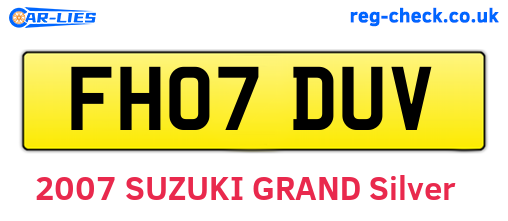 FH07DUV are the vehicle registration plates.