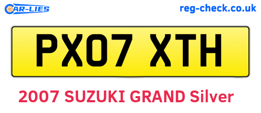 PX07XTH are the vehicle registration plates.