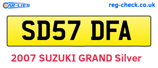 SD57DFA are the vehicle registration plates.