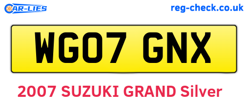 WG07GNX are the vehicle registration plates.