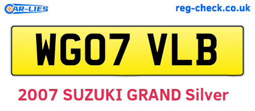 WG07VLB are the vehicle registration plates.
