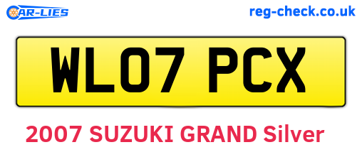 WL07PCX are the vehicle registration plates.