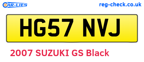 HG57NVJ are the vehicle registration plates.