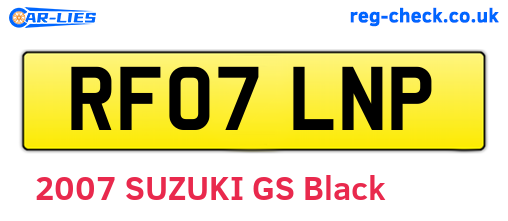 RF07LNP are the vehicle registration plates.